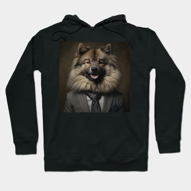 Keeshond Dog in Suit Hoodie by Merchgard